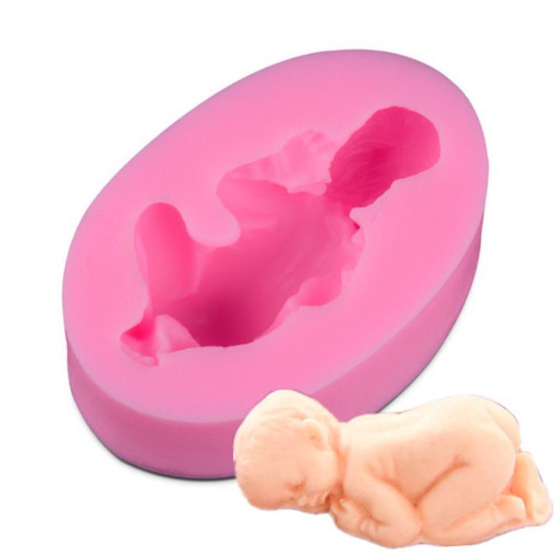 Silicone Mold 3D Sleep Baby Handmade Chocolate Fondant Cake Cookies Dessert Baking Decorating Tools