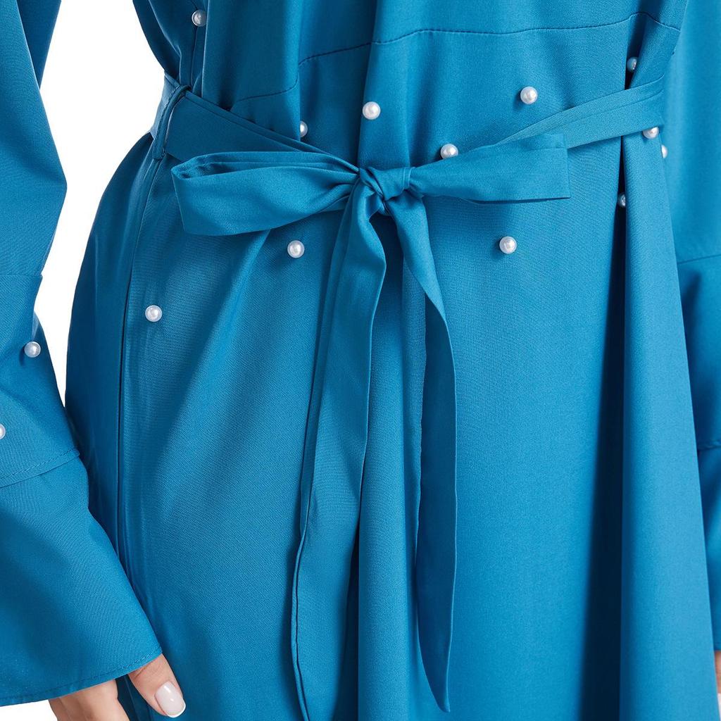 Women's Long Beaded Dress - Middle Eastern Arabic Robe Ethnic Costume