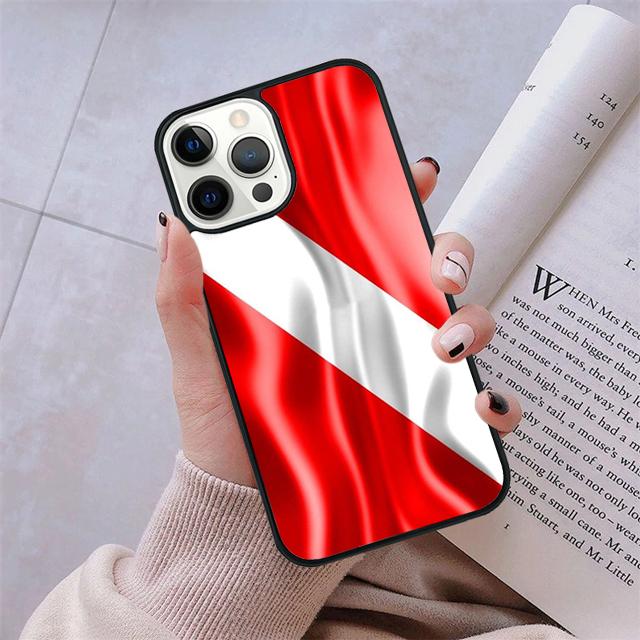 Scuba Diving Dive Flag phone Case Cover For iPhone 5 6 7 8 Plus X XR XS SE2020 Apple 11 12 13 mini Pro Max Galaxy Note10 S20 S21