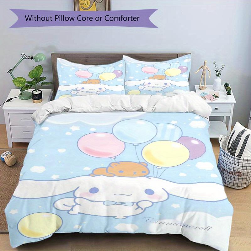 3pcs Balloon Cinnamoroll Idea Print Cover Set Ultra Soft, Breathable, and Comfortable Bedding with Stylish Design for Bedroom and Guest Room Deco