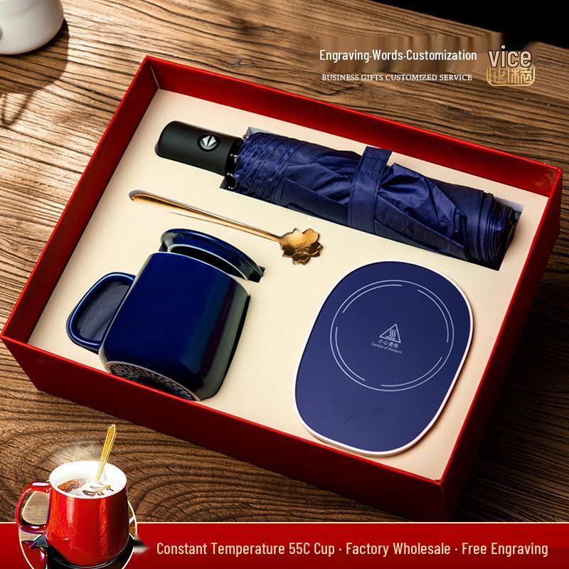 Creative Ceramic Water Cup Set - Office Business Gift Box for Company Occasions
