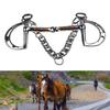 Secure Double Chain Equestrians Bit Stainless Steel Construction for Weatherproofed Horse Training Accessories