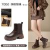 2025 autumn and winter platform leather Martin boots women's versatile British style thin boots round head high heel short boots