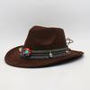 Ethnic style accessories Western cowboy hat Few suede Tibetan top hat Prairie curled woolen felt hat Jazz hat
