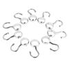 DRELD 10pcs Wardrobe Hanging Tube Pipe Rod Hooks Kitchen Pan Hook Bathroom Hook Hanger for Towel Clothes 16mm/19mm/22mm/25mm