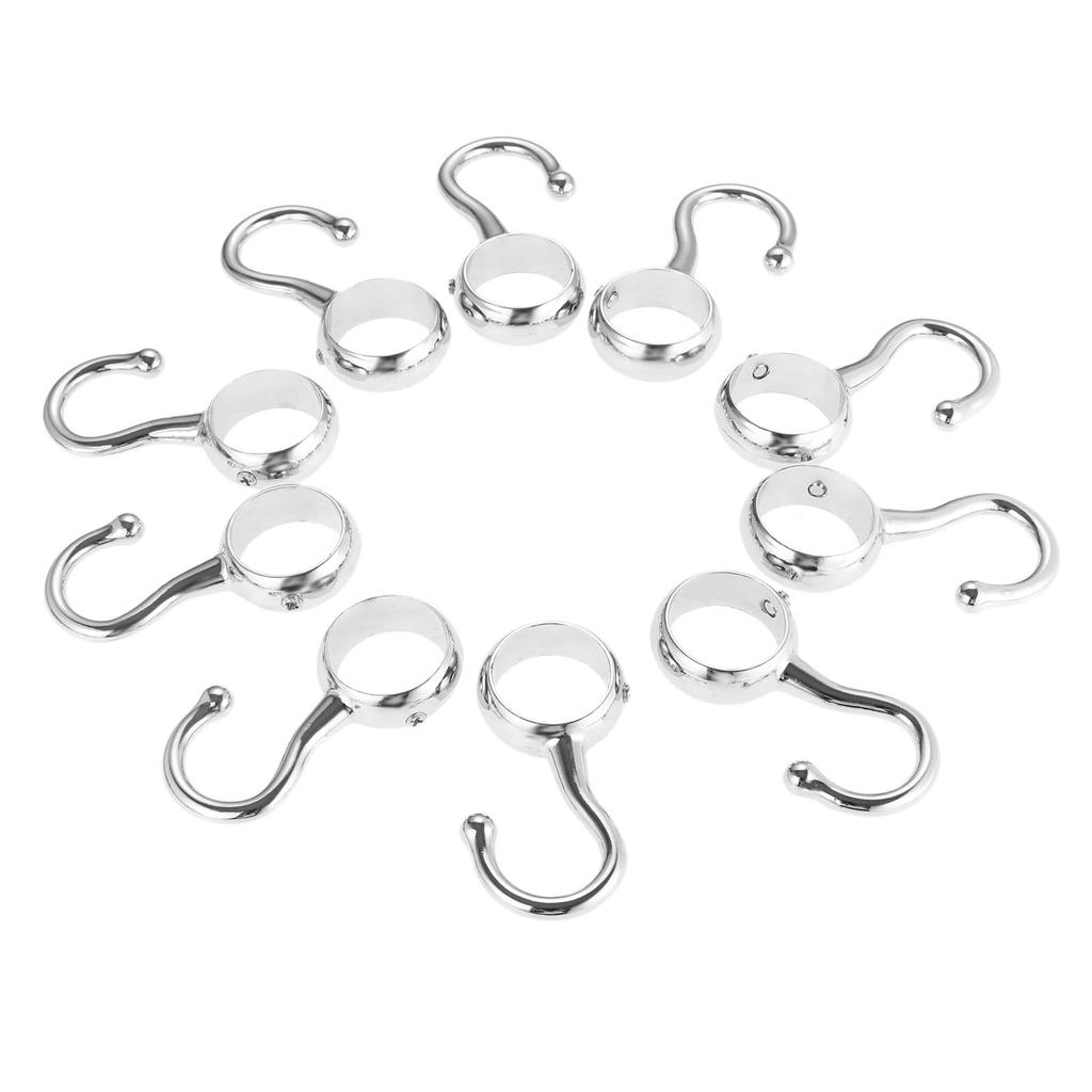 DRELD 10pcs Wardrobe Hanging Tube Pipe Rod Hooks Kitchen Pan Hook Bathroom Hook Hanger for Towel Clothes 16mm/19mm/22mm/25mm