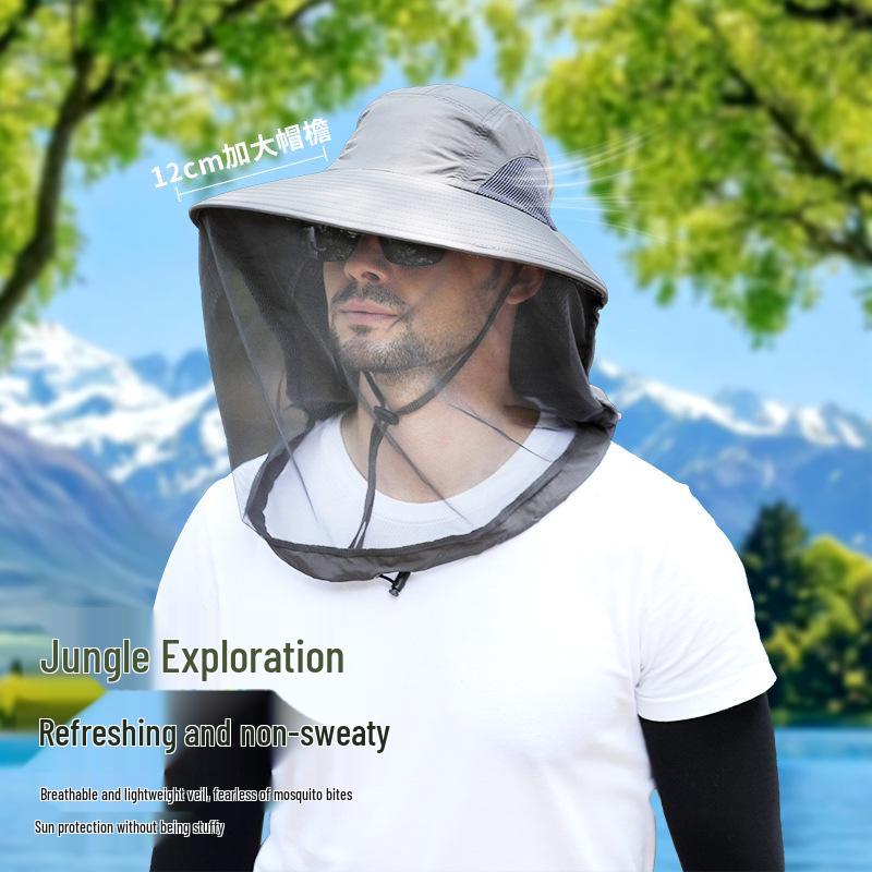 Unisex Sonnenschutzhut mit Mesh-Maske und Insektenschutz zum Angeln