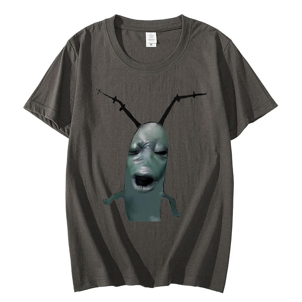 Cursed Plankton Funny Meme Graphic T Shirts Casual Comfort Short Sleeve Tshirt High Quality Fashion Oversized Tshirts Unisex