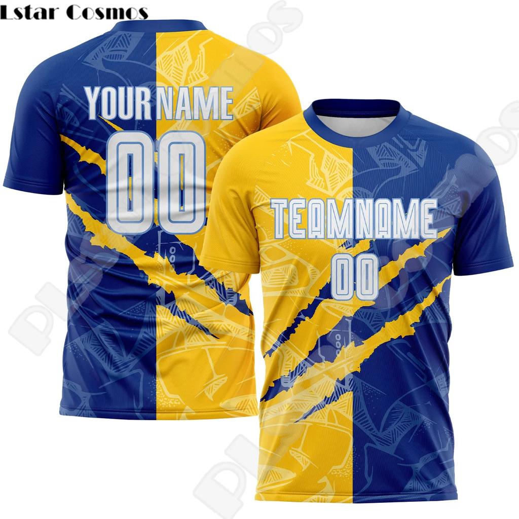 Nowa Moda Koszulka Piłkarska z Niestandardowym Imieniem Drużyny Logo Zawodnika Streetwear Drop Shipping Druk 3D Letnie Koszulki Casual Harajuku X6