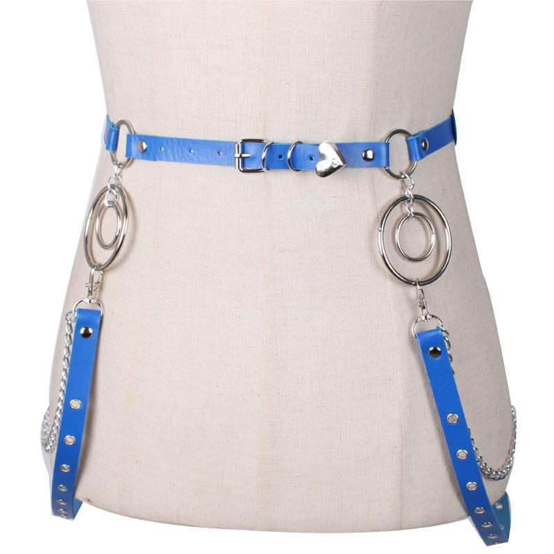 New Personalized Double Shoulder Faux Leather Waist Chain Strap