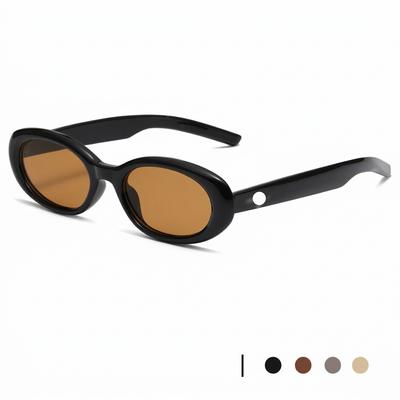 Retro Oval Small Frame Sunglasses UV400 Sun Protection Fashion Shades for Women Men Outdoor Driving Daily Wear