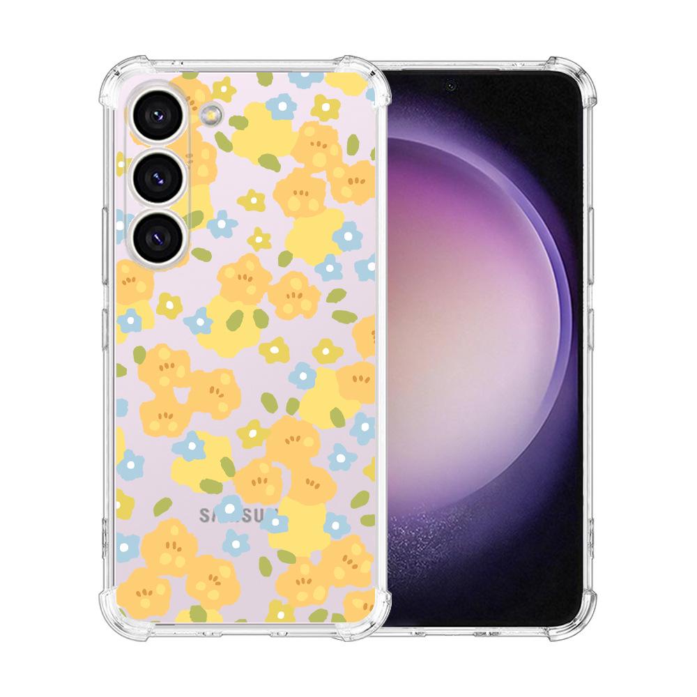 Samsung Galaxy S24 Ultra Case Airbag TPU Painted Butterfly Flowers - Perfect Fit