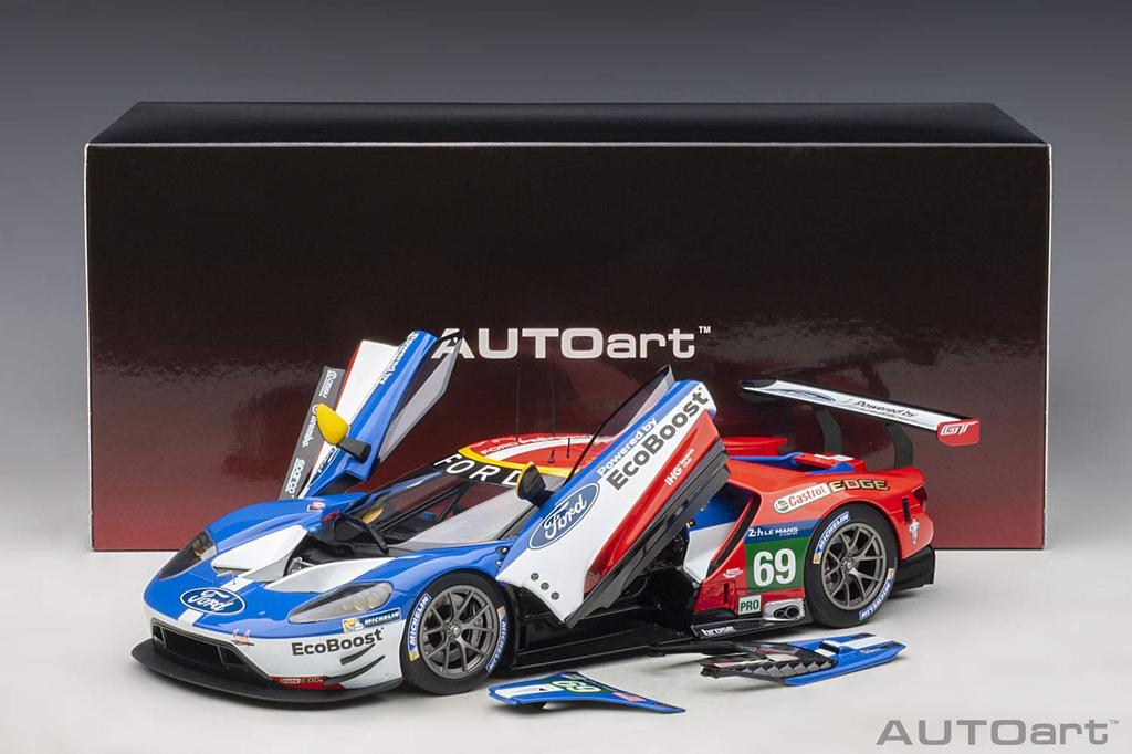 AUTOart Scale Scale Model Kit Ford GT 2016 3rd Place In the LMGTE Pro Class At the 24 Hours of Le Mans In 2016 1/18 81612 #69,