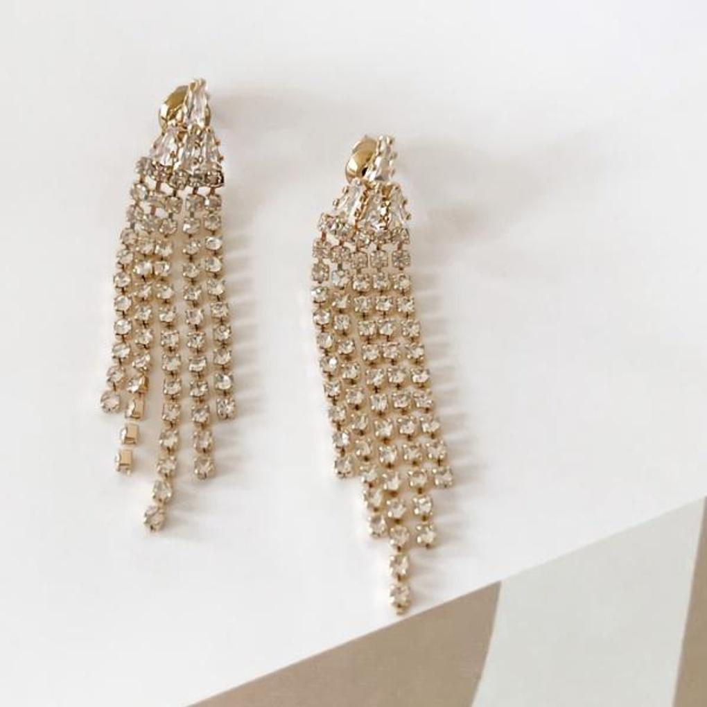 Women's Sharp Cubic Drop Earrings (Silver Needle)