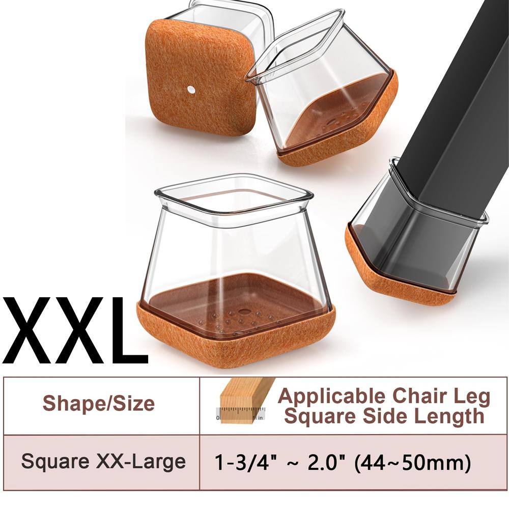 16Pcs Chair Leg Floor Protectors for Hardwood Floors Felt Furniture Pads Silicone Caps Reduce Noise