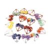 Seven-Color Natural Crystal Tree of Life Heart Pendant Necklace N743