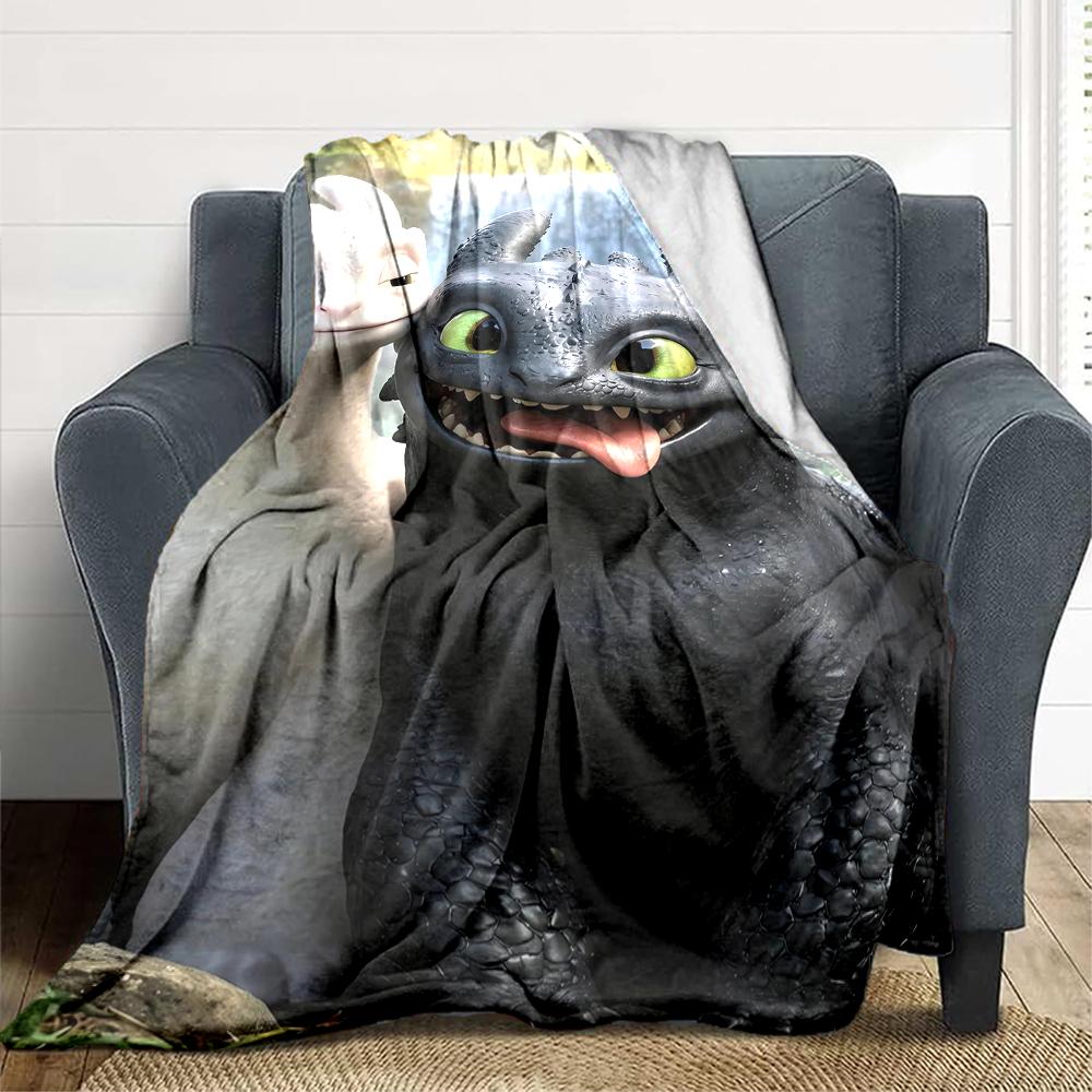 1Pc Dragon Companions Blanket Soft And Comfortable Casual Warm Camping Travel Christmas Halloween Xmas Gift M924651