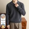 Peimeng Men's Cashmere-Blend Seagull Collar Pullover Sweater
