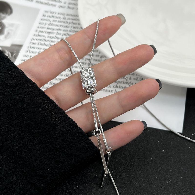 

Kansai Rectangular Bar Women s Sweater Chain Stylish Fashion Zircon Chain length 70cm (adjustable)