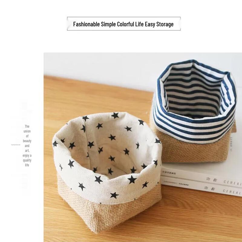 Cotton Linen Jute 3-Pocket Storage Hanging Bag