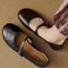 Fashion Mary Jane Ballet Shoes 2025 Design Oringnal Women's Cow Leather Metal Buckle Flat Shoes Retro Casual Daily Female Flat Shoes