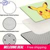 Cute Pokemon Pikachu Cartoon Print Doormat Anti-slip Absorbent Floor Mat for Home Entrance Bedroom Living Room Decor