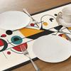 Abstract Art Geometric Pattern Table Runner, Modern Style Table Decor Cloth