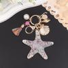 Women Pearl Starfish Accessories Key Ring Starfish Keychain Keychain Bag Pendant Decor Gifts