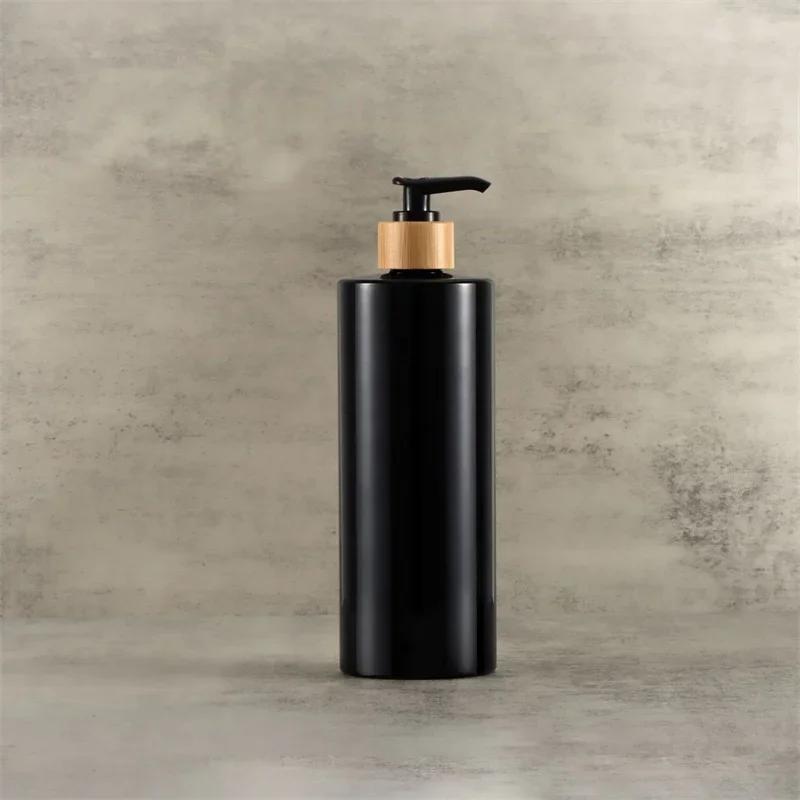 300/400/500ml Soap Dispenser Bottle Bamboo Shampoo Body Wash Conditioner With Bamboo Wood Pump Head Refill Lotion Sub Bottling