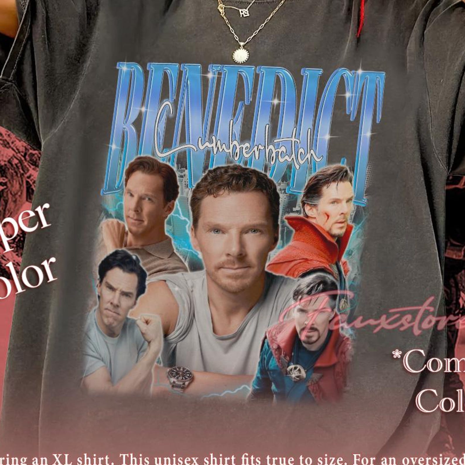 Benedict Cumberbatch Collage T-Shirt – Vintage Style Actor Graphic Tee S