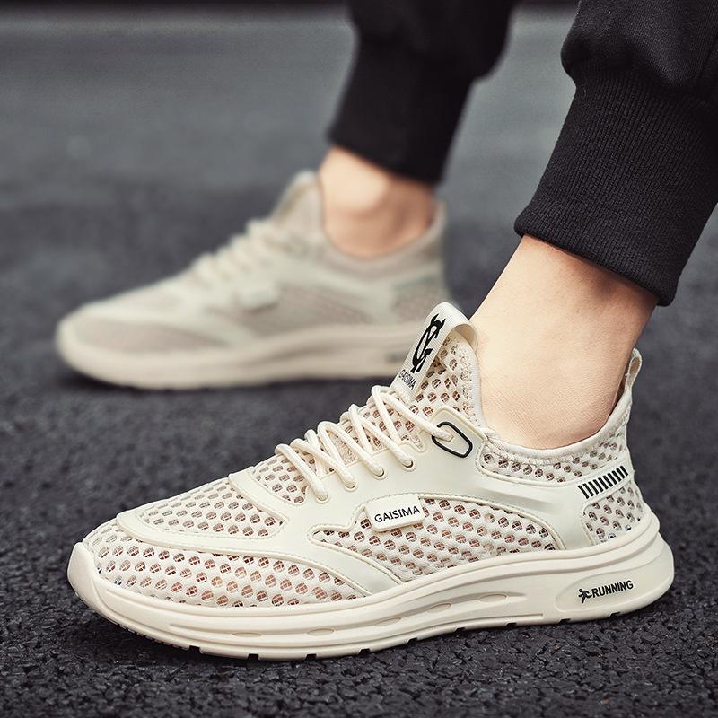 Mesh men's shoes 2025 summer new breathable soft-soled sports shoes hollow outdoor leisure sports trend fashion shoes