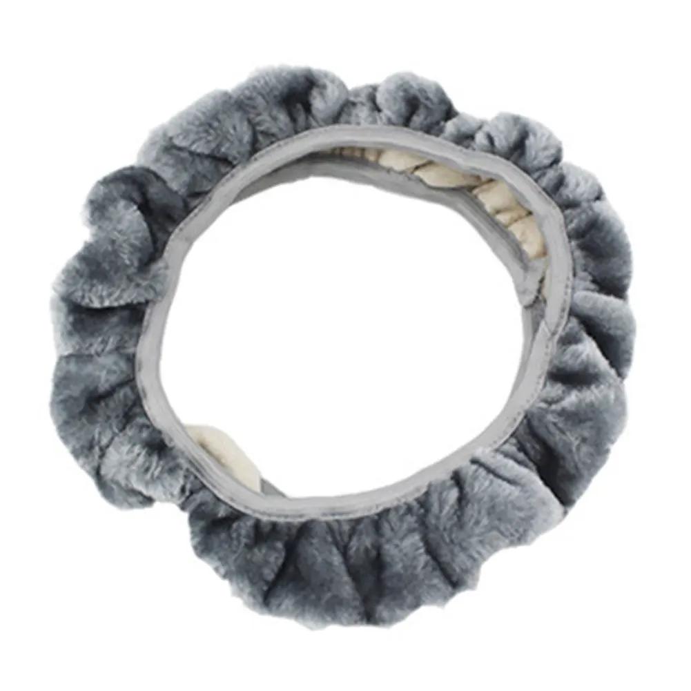 Soft Plush Car Steering Wheel Cover Universal  35-40cm Winter Warm Auto Steering Cover Soft Plush For Car Interior Accessories