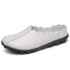 Fashion Genuine Leather Summer Loafers Women Casual Shoes Moccasins Soft Ladies Flats White Baotou Half Slippers Versatile Bottom Shallo