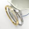 Round Zircon Bracelet: European and American Light Luxury Style, Versatile Half-Circle Design with Full Diamond Setting for Women.