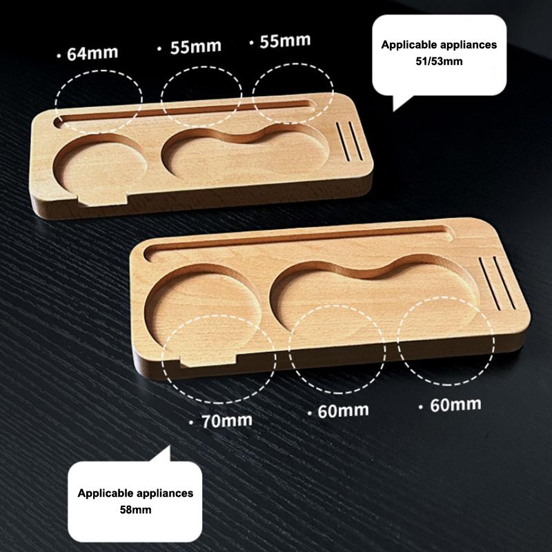 1PC Beechwood/Sapele Coffee Tamper Station Portafilter Holder Rack Stand For 51MM 58MM Espresso Accessories Barista Support Base
