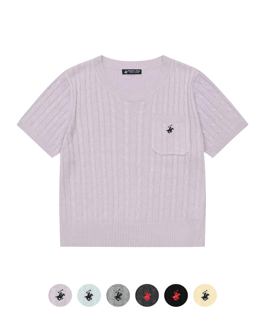 BHPOLOCLUB Women'S Summer Comfort Cable Pocket Knit 6 Colors Tk113