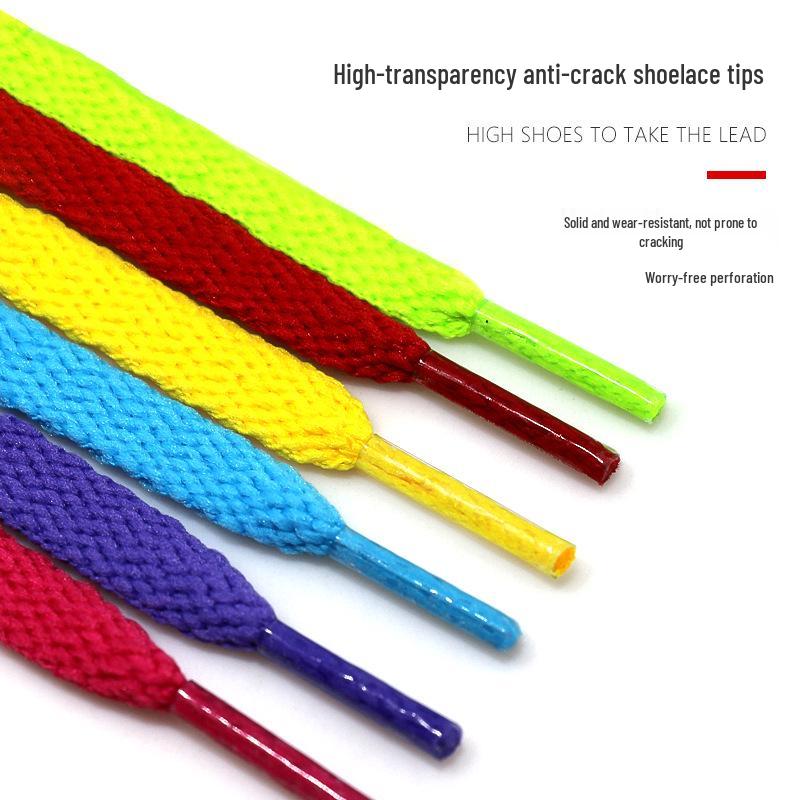 Colorful Polyester Flat Shoelaces for High-Top Canvas Sports Shoes