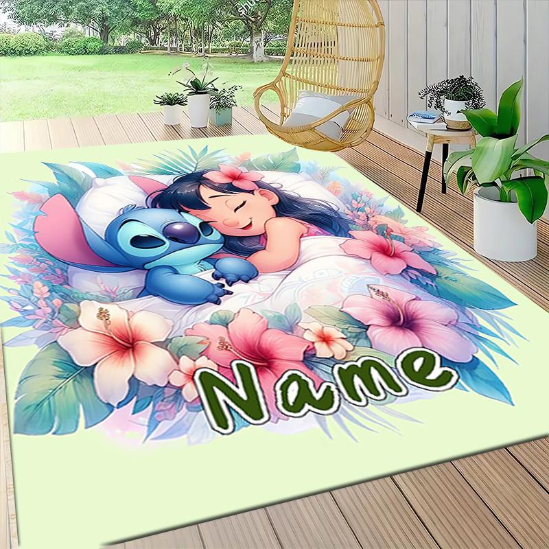 Custom Name Stitch Dreams Clouds Carpet Rug Customizable Soft Washable Anti-Slip Home Living Room Sofa Mats Personalized Rug. 0909373