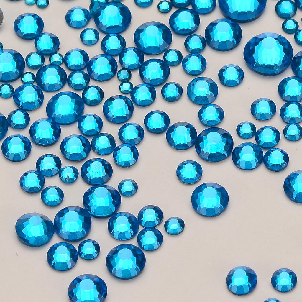 Rhinestones Multi Sizes Colorful Non Hotfix Rhinestone Flat Back Nail Rhinestones for DIY Crafts