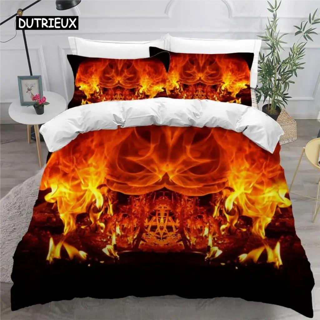 

Пододеяльник с цветным пламенем, комплект постельного белья 3D Cool Fire для детей и девочек, мягкий пододеяльник из микрофибры с застежкой-молнией 70x133cm 2pcs