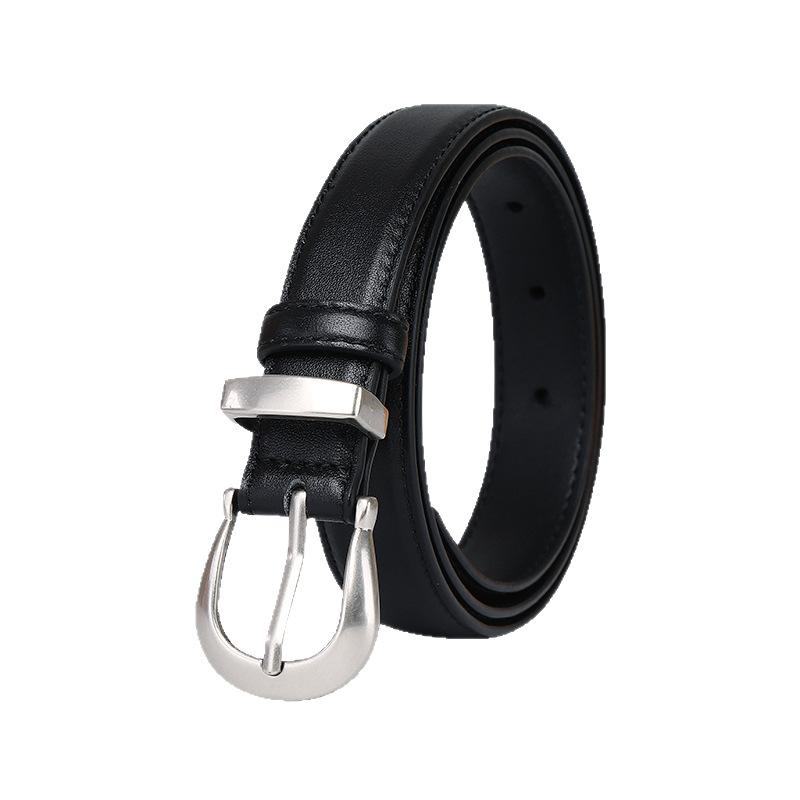 Simple And Fashionable Versatile First-Layer Cowhide Belt Women'S Leather Pin Buckle Light Luxury High-End Casual Pants Belt Women'S Models
