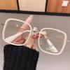 New Fashion Square Reading Anti Blue Light Glasses Women Brand Designer White Female Eyeglasses Metal Frame Transparent Glasses