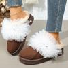 Design comfortable suede slippers low heel 2025 winter new fashion versatile daily slippers domestic and foreign trade double