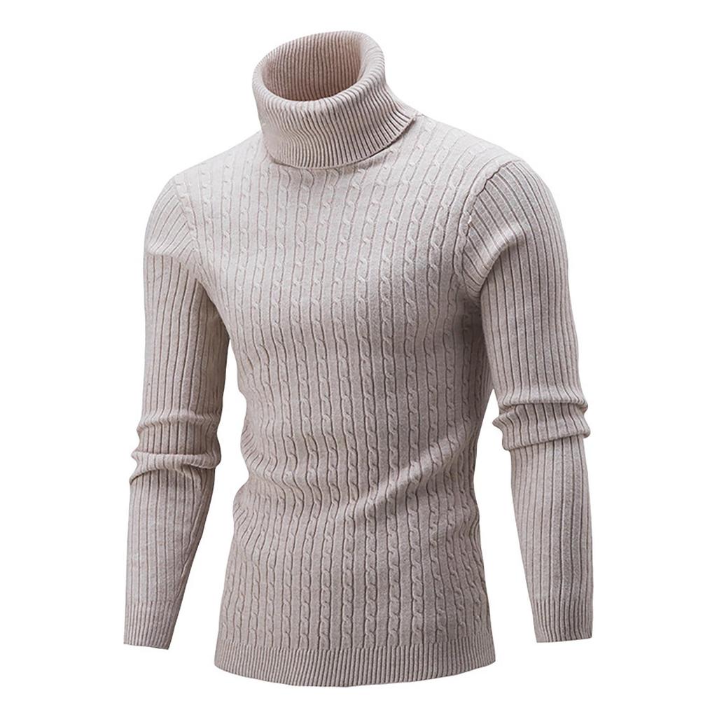 Camicetta maglione pullover slim a maniche lunghe autunno inverno dolcevita da uomo