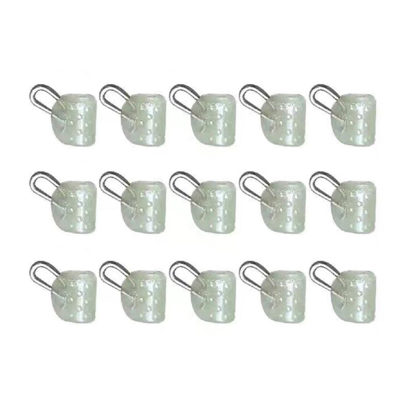 

15Pcs Plastic Abo Float Connectors Fishing Sinkers Slip Clip Clear Snap Fishing Weight Slide Fishing Tool Easy to Use білий