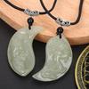 Guofeng luminous dragon and phoenix buckle for men and women couples, dragon and phoenix pendant, carved birthday gift.