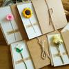 10pcs/Pack Retro Eternal Flower Kraft Paper Cards, Holiday Cards, Birthday Cards