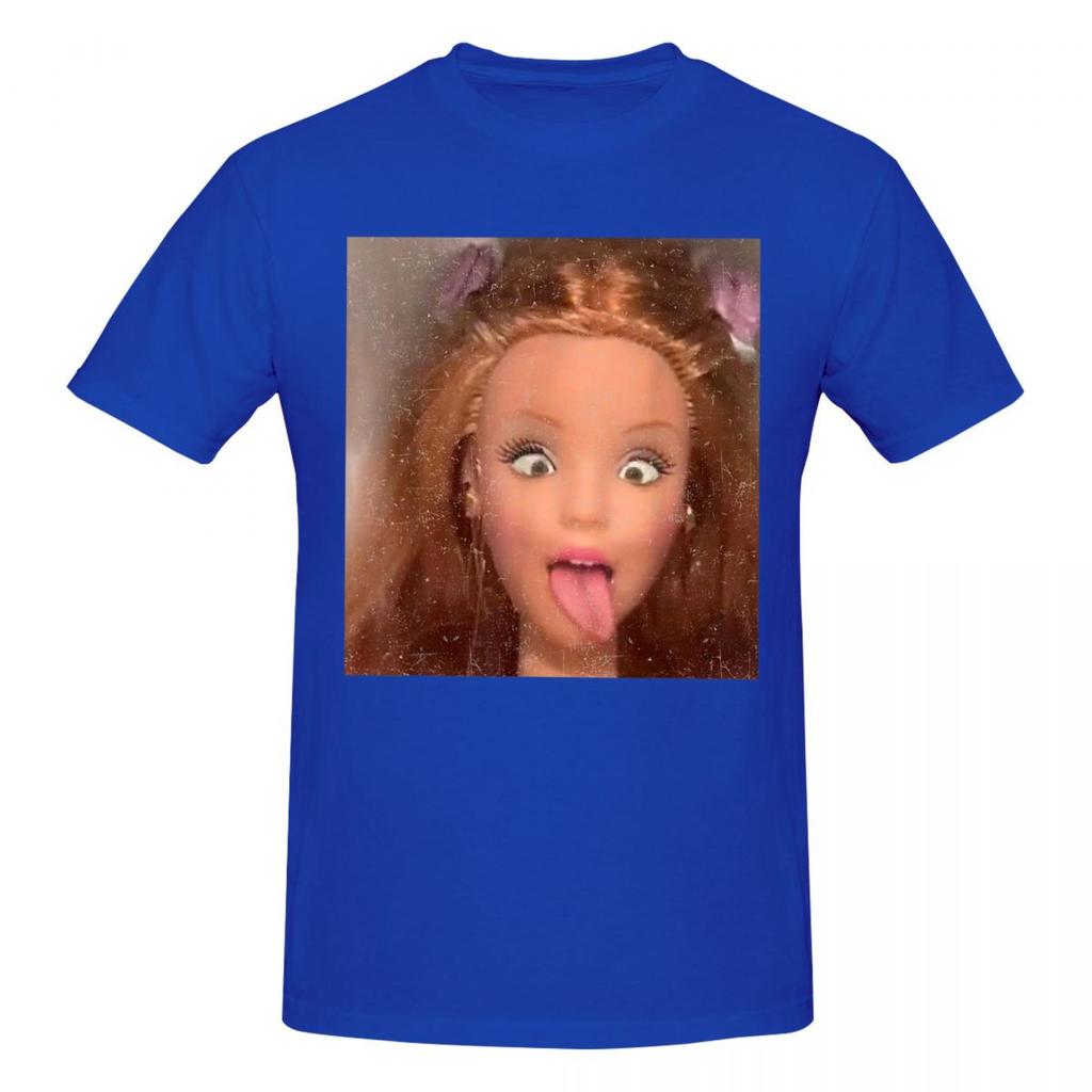 Unisex Fun Disgusting Doll Face Meme T Shirt Streetwear Oversized Oneck Cotton Sleeve Custom Unisex Clothing