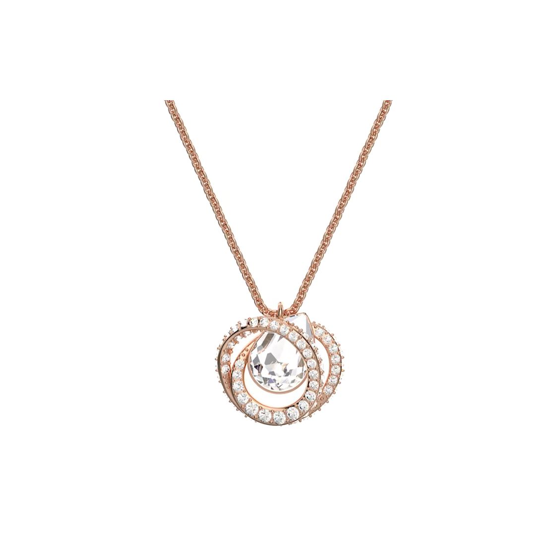 Swarovski Generation Pendant Necklace White Rose Gold Tone Women necklace 5636513 Box (Random Color)