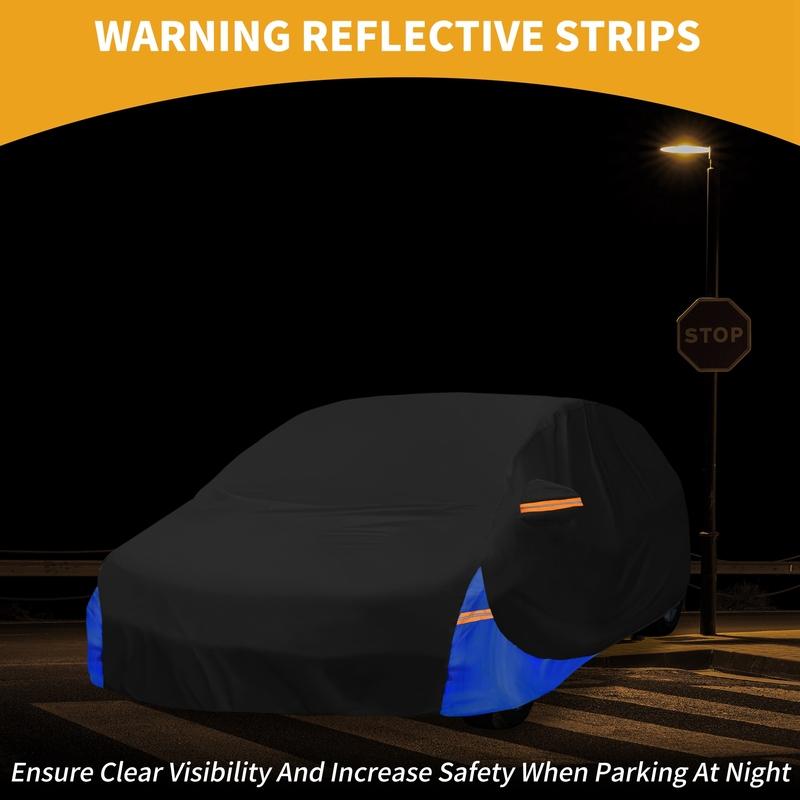 Motoforti All-Weather Waterproof Car Cover - UV-Resistant Outdoor Full Exterior Protection for Volkswagen Polo Hatchback 210D-PU